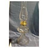 Clear Glass Pedestal Oil Lamp