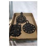 Lot of 3 Cast Iron Trivets