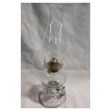 Footed Pressed Clear Glass Oil Lamp