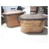 Pair of Copper Boilers with Lids