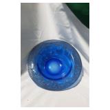 Cambridge Glass Cobalt Etched Bowl