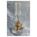 Antique Clear Glass Oil Lamp