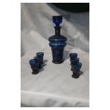 Vintage Italian Cobalt Glass Decanter Set