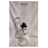 Ribbed Clear Glass Oil Lamp