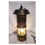 Antique Electrified Brass Miners Lamp