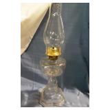 Antique Clear Glass Pedestal Mantle Lamp