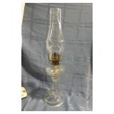 Antique Glass Footed Oil Lamp