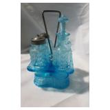 AMERICAN PATTERN GLASS CRUET STAND LATE 19TH C