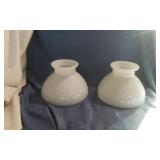 Milk Glass Hobnail Oil Lamp Shades (2)