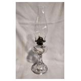 Ribbed Tinted Glass Oil Lamp