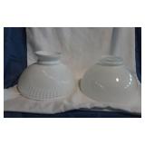 Pair of Oil Lamp Glass Shades (White)