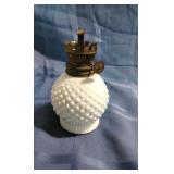 Miniature Milk Glass Hobnail Oil lamp
