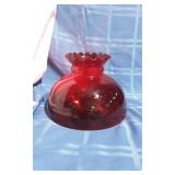 Ruby Optic Thumbprint Shade, Ruffled Top