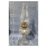 Clear Glass Floral Design Oil Lamp