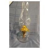 Swirl Pattern Clear Glass Oil Lamp