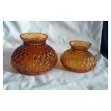 Pair of Vintage Umber Glass Shades