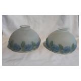 Vintage Frosted, Reverse Painted Shades (Pair)