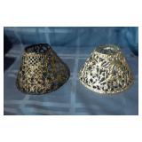 Silver Plate Pierced Metal Oil Lamp shades