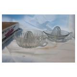 Pair of Antique Clear Glass Juicers