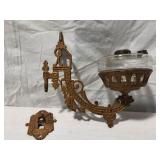 Cast Iron Wall Mount Lamp Holder with Font