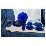 Hand-Blown Cobalt Swirl Dishware