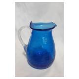 Vintage Crackle Glass Pitcher 6"