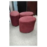 Red Microfiber Ottomans/Footstools