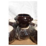 USA Stoneware Mini Bean Pots (8)