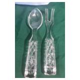Glass Serving Fork and Spoon