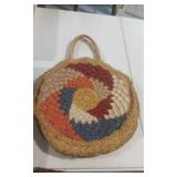 Retro Summer Straw and Fabric Bag