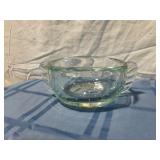 Hand-Blown Bubble Art Glass Bowl