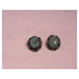 Navajo Sterling Turquoise Clip-on Earrings