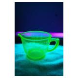 Vintage Uranium Glass Measuring Cup