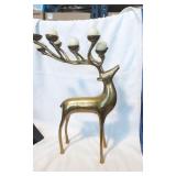 Brass Reindeer Statue/Candleholder