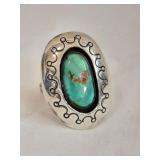 Navajo Sterling Ring with Turquoise Stone