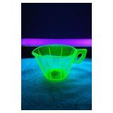 8 Panel Uranium Glass Creamer Pitcher