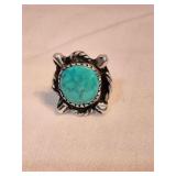 Navajo Sterling Ring with Turquoise Stone