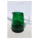 Vintage Blown Glass Pitcher with clear Handle