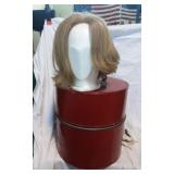 Vintage blond wig in Red Hat box