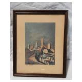 Cincinnati Artist Floyd Berg "City Profile" Litho