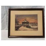 Cincinnati Artist Floyd Berg "Gazebo" Litho