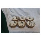 6 Dutch Amish Farm Couple Bowls and baskets