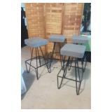 MCM Wrought Iron Barstools set of 4