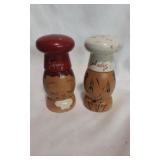 Vintage  Chefs Salty & Peppy Wood Shakers
