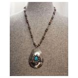 Large Vintage Navajo Sterling Shadow Box Necklace