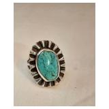 Navajo Sterling Ring with Turquoise Stone