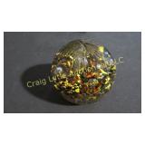 Vintage art glass paperweight multicolored