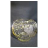 Etched glass fish bowl