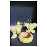 4 piece yellow Gonder pottery