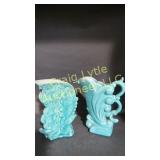 2 piece Gonder turquoise pottery